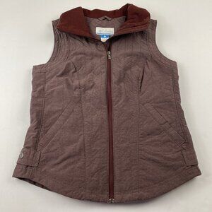 Columbia Full Zip Best Women’s S Purple Poly Nylon Shell Fleece Collar Snap Hip